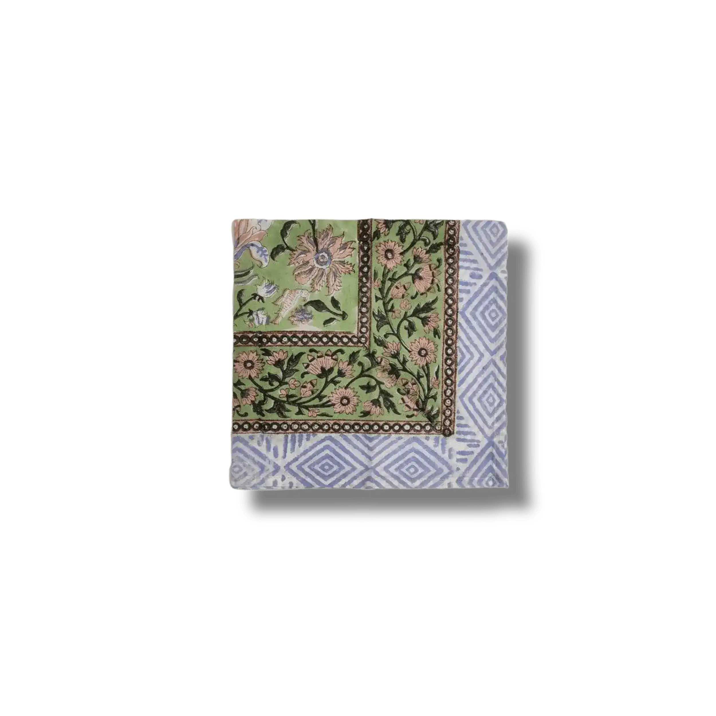 Aditi Green Hand Block Print Cotton Napkins