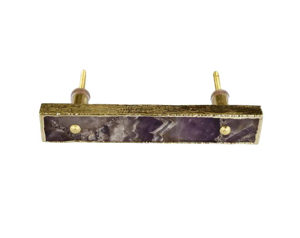 Amethyst Agate Cabinet Door Pull Handle - Set of 4