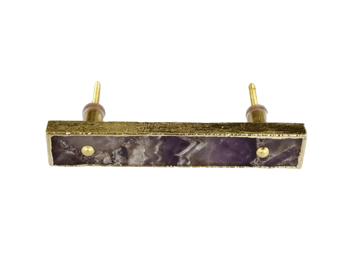 Amethyst Agate Cabinet Door Pull Handle - Set of 4