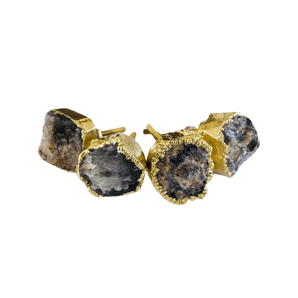 Amethyst Agate Cabinet Door Pull Handle - Set of 4