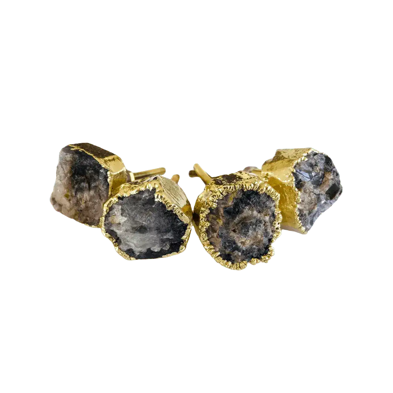 Amethyst Agate Cabinet Door Pull Handle - Set of 4