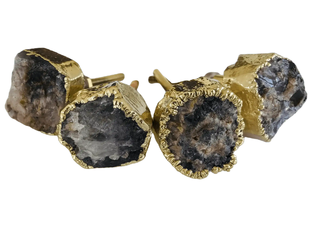Amethyst Agate Cabinet Door Pull Handle - Set of 4