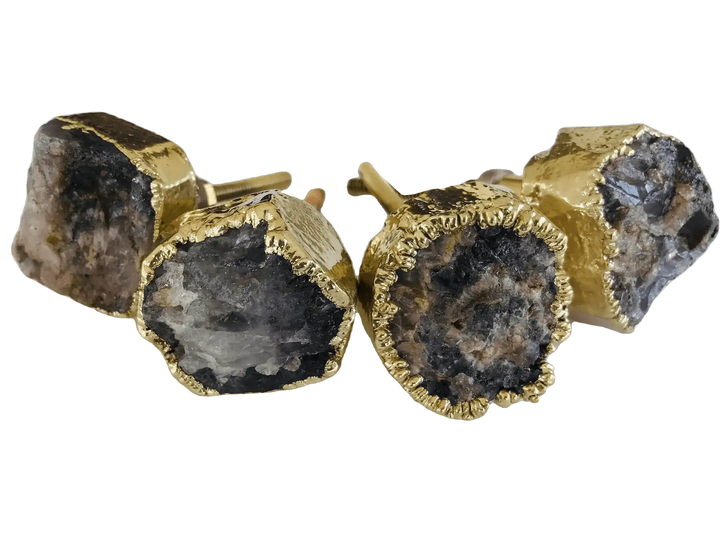 Amethyst Agate Cabinet Door Pull Handle - Set of 4