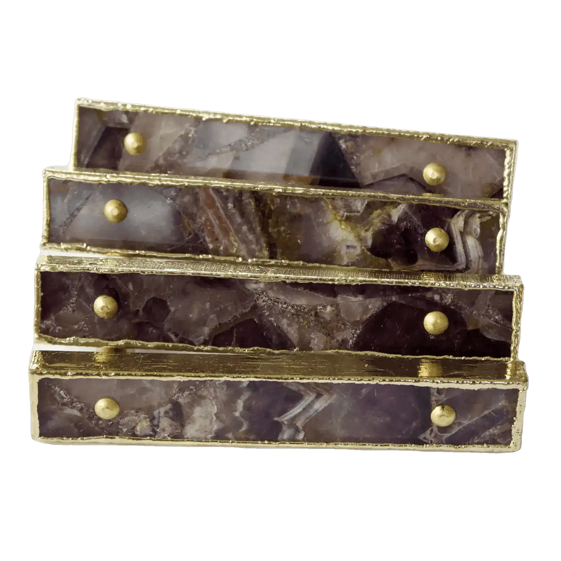 Amethyst Agate Cabinet Door Pull Handle - Set of 4