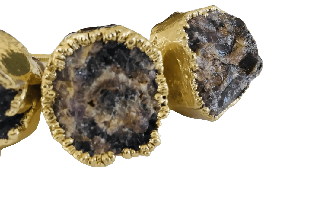 Amethyst Agate Cabinet Door Pull Handle - Set of 4