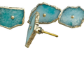 Aqua Agate Cabinet Door Pull Handle - Set of 6