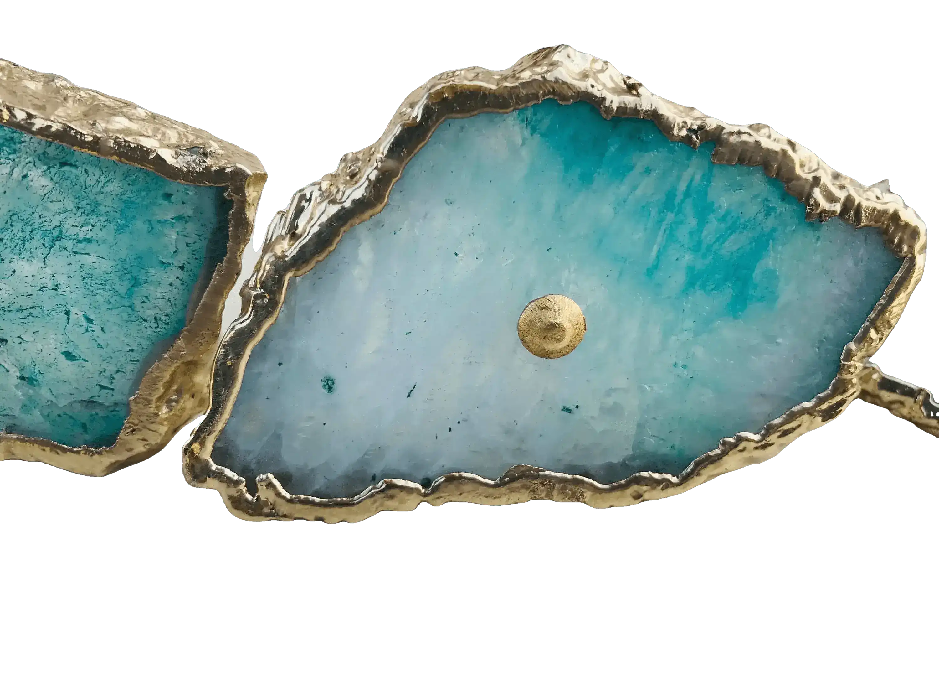 Aqua Agate Cabinet Door Pull Handle - Set of 6