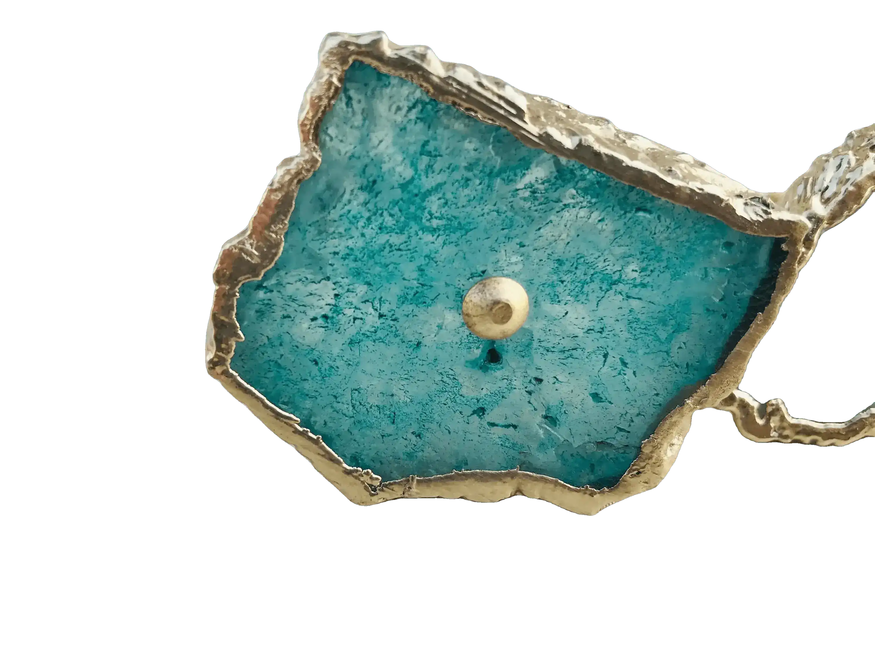 Aqua Agate Cabinet Door Pull Handle - Set of 6