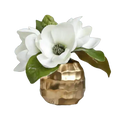 Artificial Magnolia Arrangement in a Gold Pot