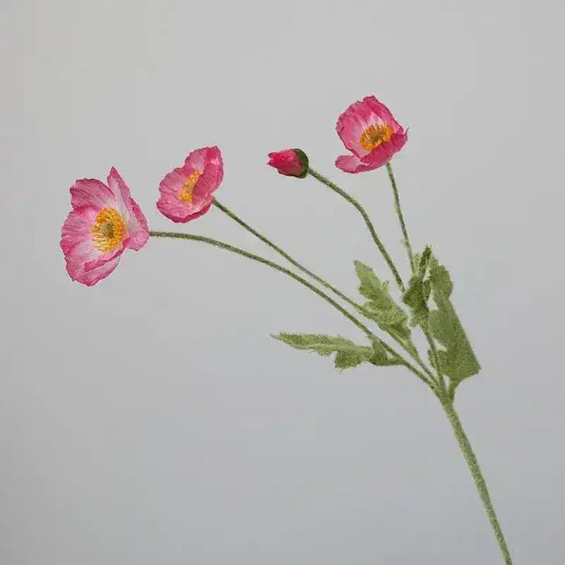 Artificial Poppy Flower Stem