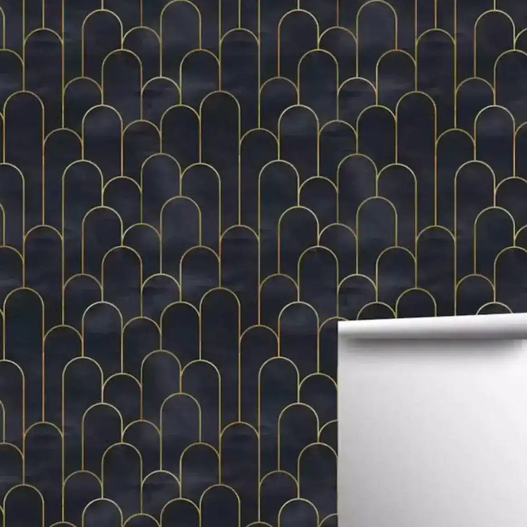 Black and Gold Pillars Wallpaper