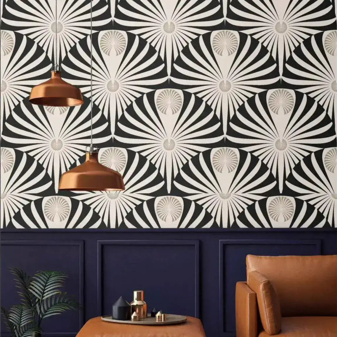 Black and White Art Deco Wallpaper