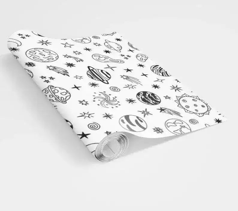 Black and White Planetary Celestial Wallpaper
