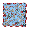 Block Printed Floral Scalloped Cotton Placemats