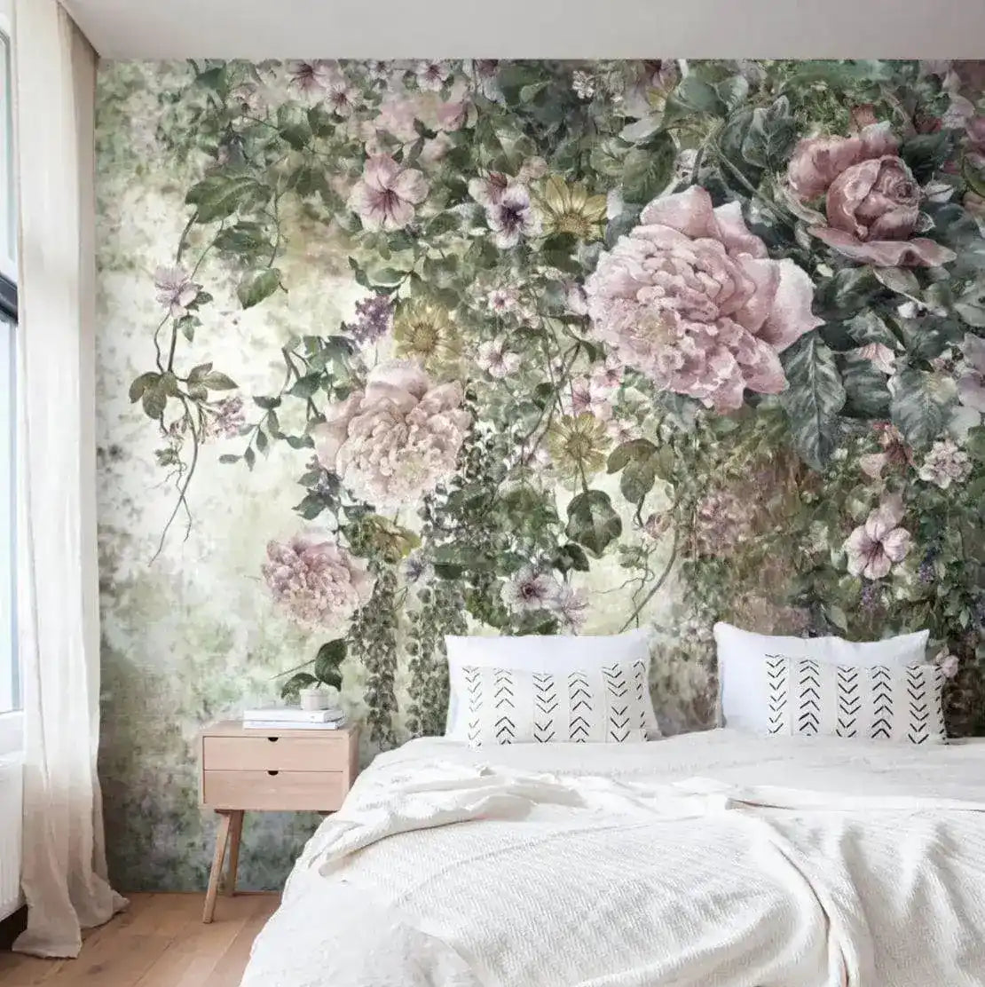 Blooming Floral Garden Vintage Wall Mural