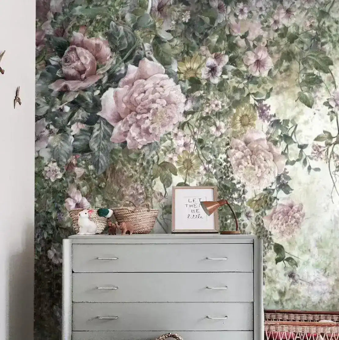 Blooming Floral Garden Vintage Wall Mural