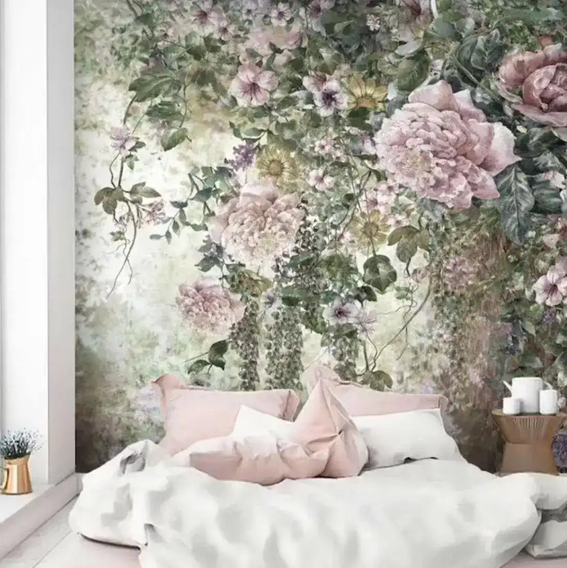 Blooming Floral Garden Vintage Wall Mural