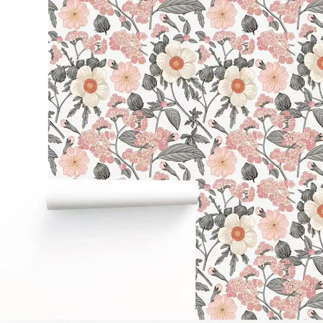 Blooming White Flowers Wall Mural