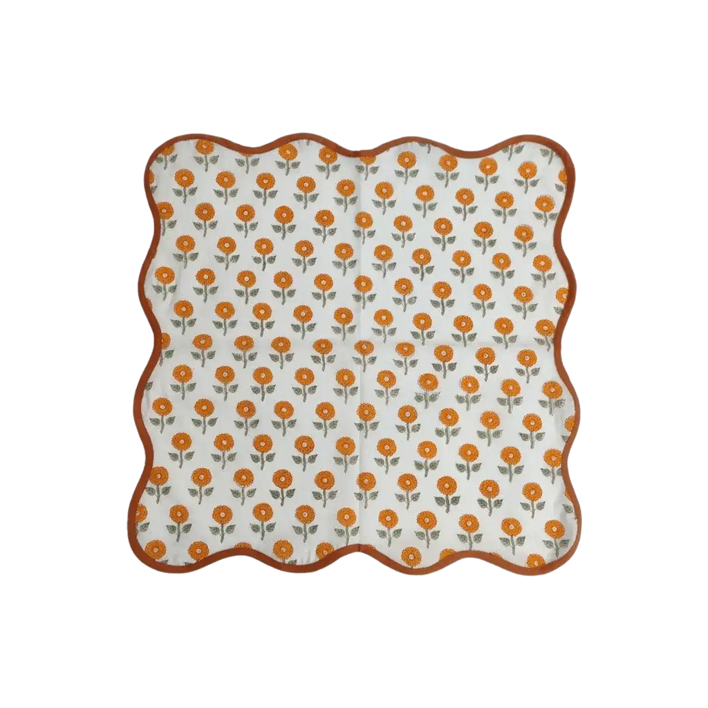 Blossoming Nursery Hand Block Printed Cotton Napkins