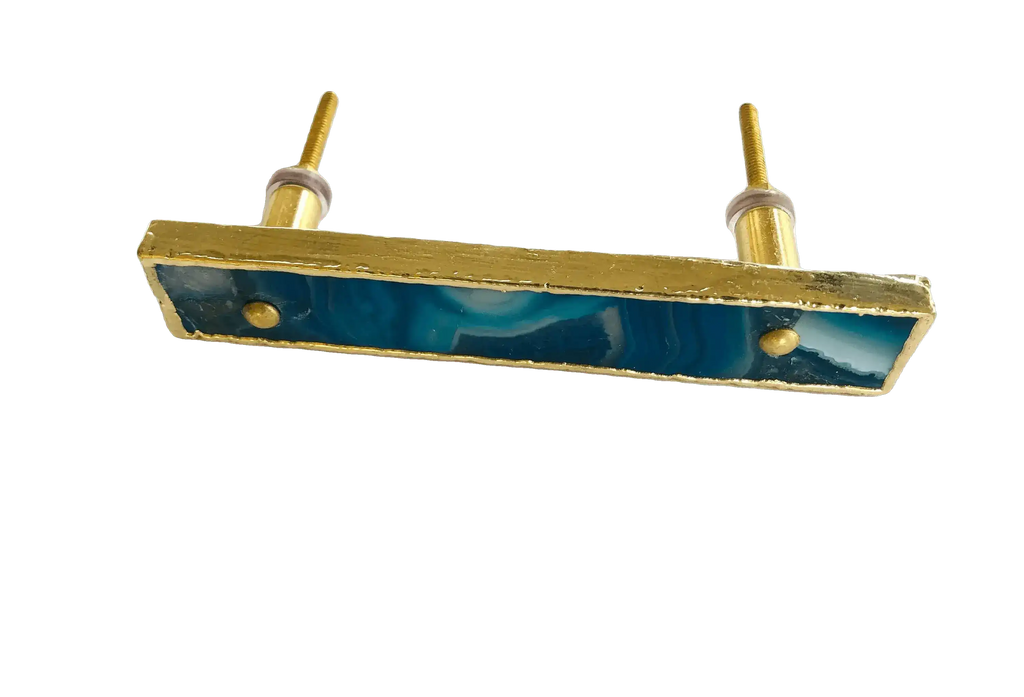 Blue Agate Cabinet Door Pull Handle - Set of 4