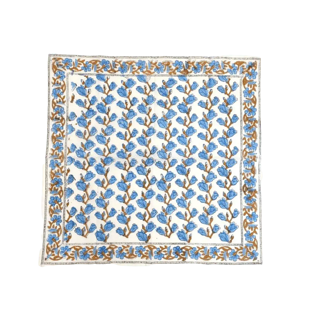 Blue Aiya Hand Block Printed Cotton Napkins