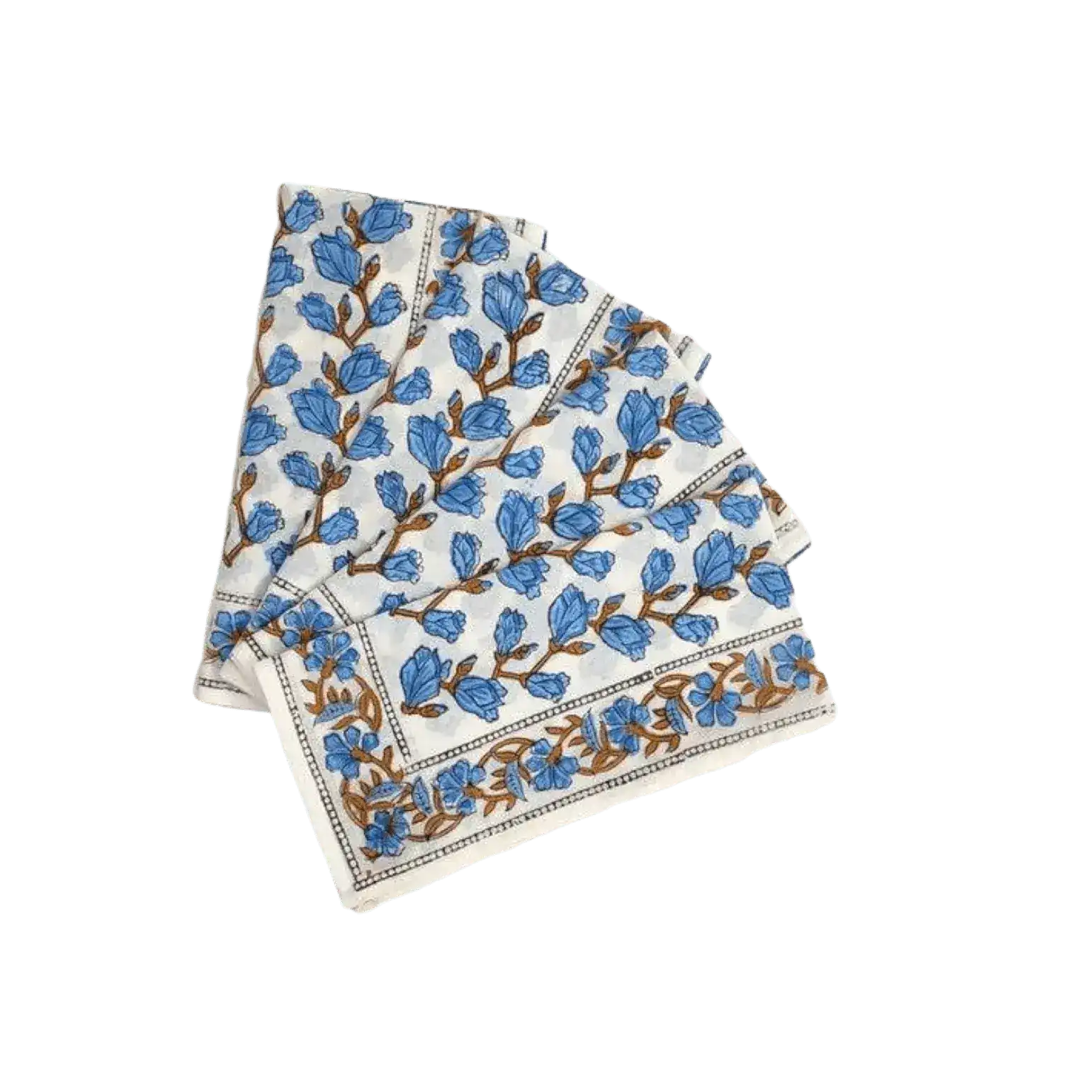Blue Aiya Hand Block Printed Cotton Napkins