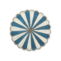 Blue and White Beaded Scallop Round Placemats