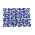 Blue and White Floral Scalloped Cotton Placemats