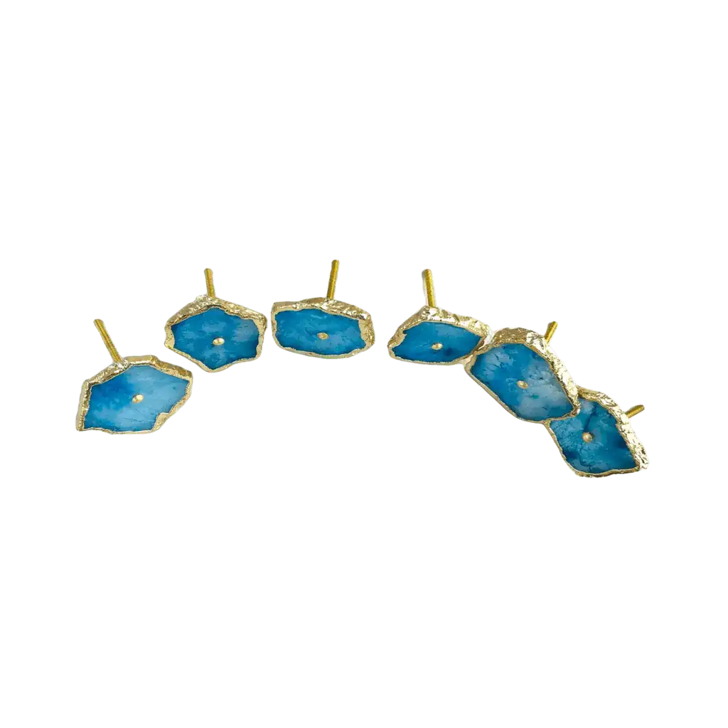 Blue Quartz Cabinet Door Pull Handle - Set of 6