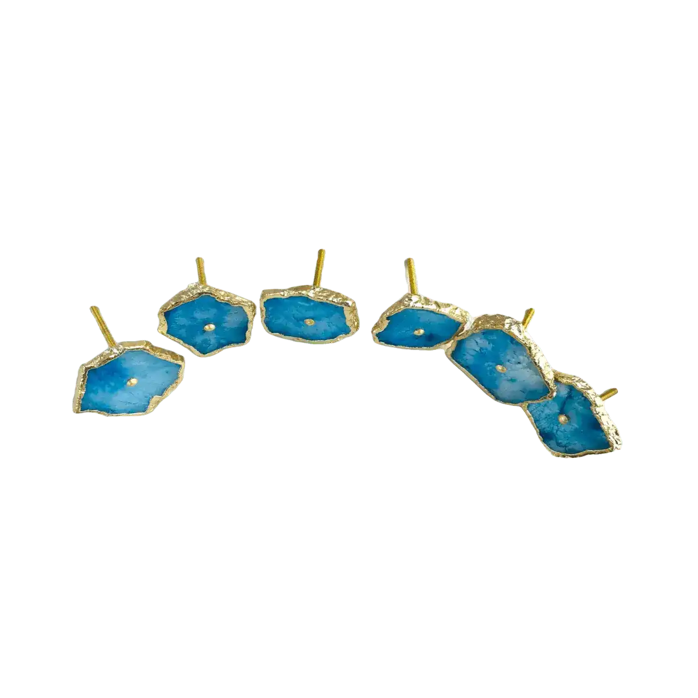Blue Quartz Cabinet Door Pull Handle - Set of 6