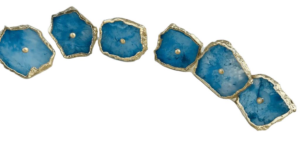 Blue Quartz Cabinet Door Pull Handle - Set of 6