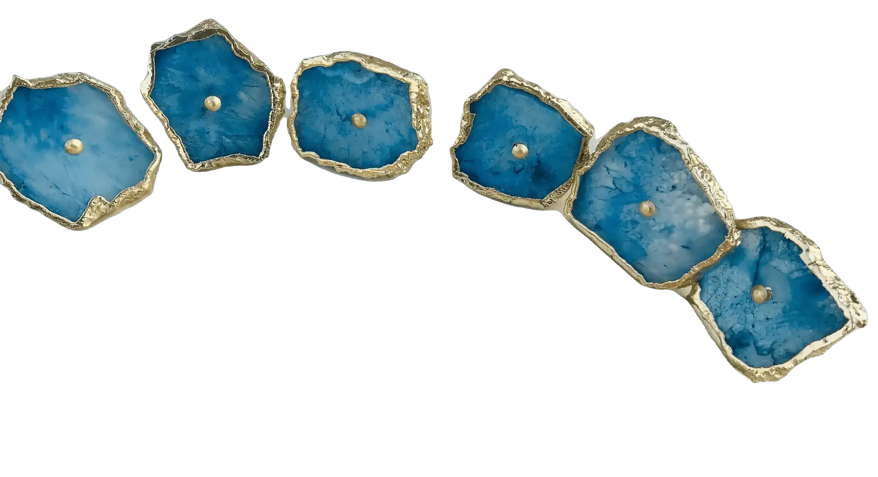 Blue Quartz Cabinet Door Pull Handle - Set of 6