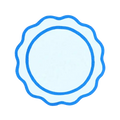 Blue Scalloped Round Cotton Placemats - Set of 4