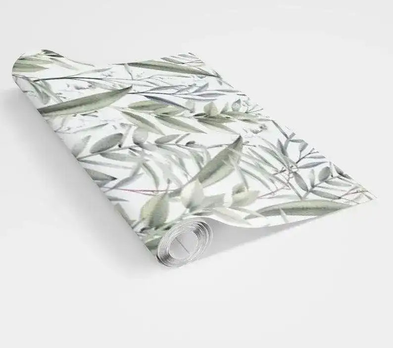Botanical Olive Leaves Watercolor Wallpaper