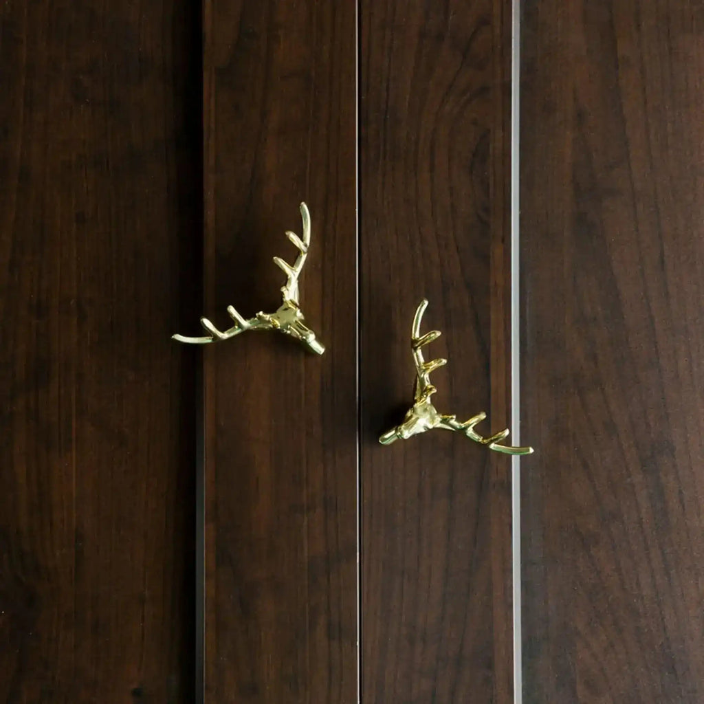 Brass American Retro Deer with Atler Cabinet Door Knob