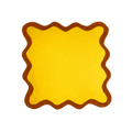 Brick Yellow Scallop 100% Linen Square Placemat - Set of 4