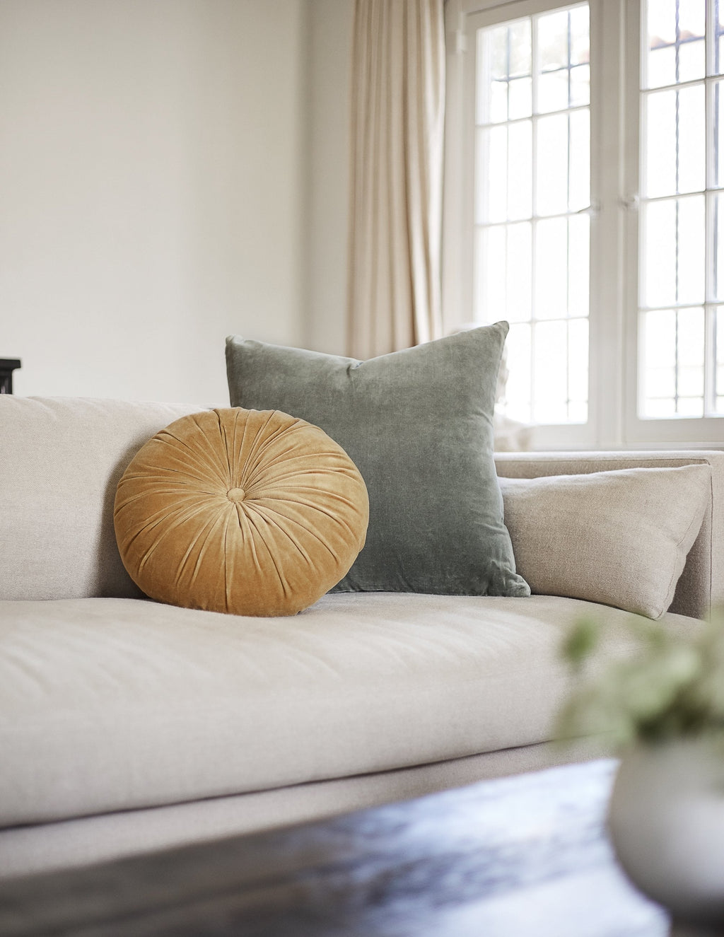 Monroe Velvet Round Pillow