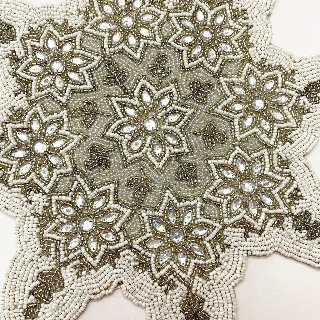 Christmas Snowflakes Beaded Placemat - Set of 4