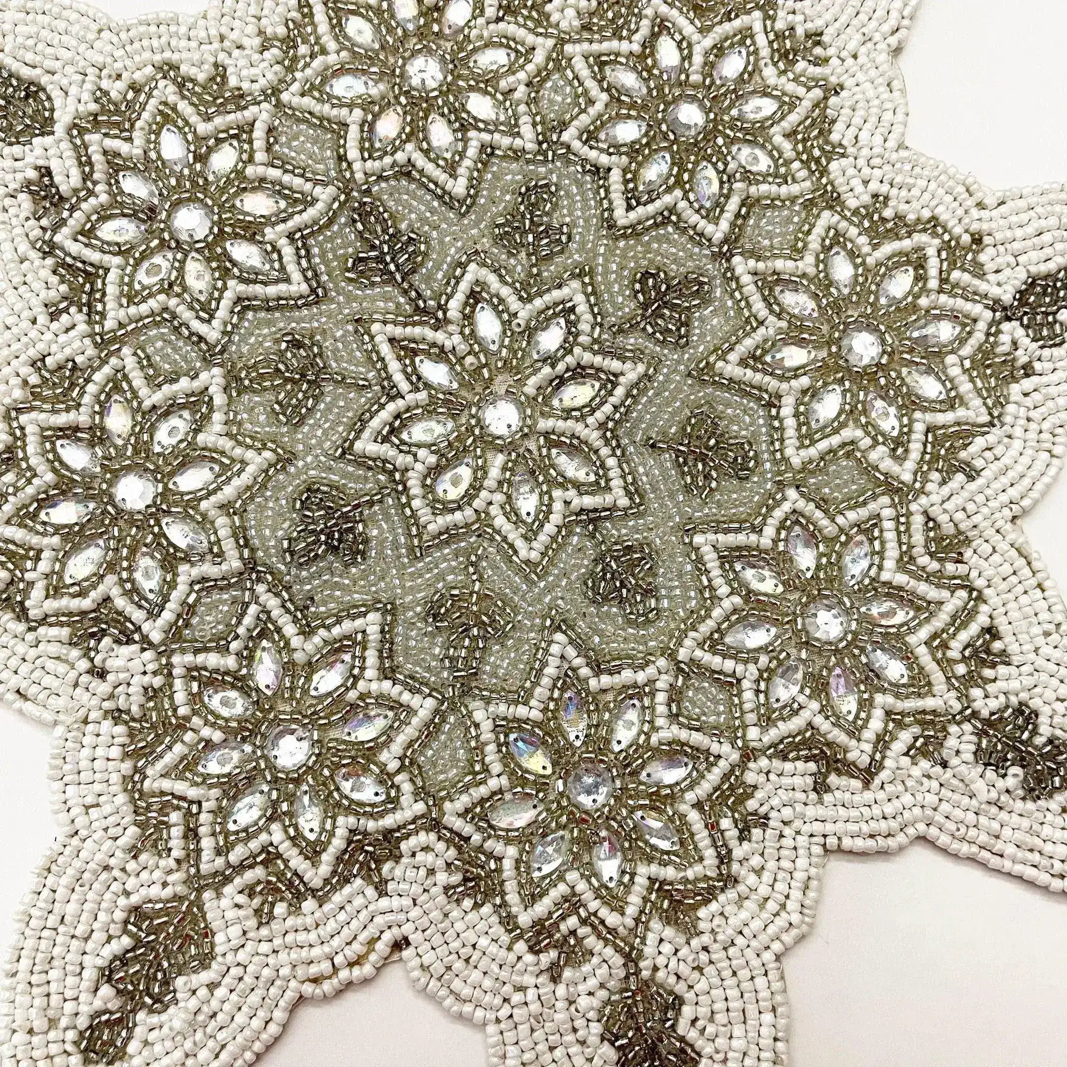 Christmas Snowflakes Beaded Placemat - Set of 4