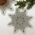 Christmas Snowflakes Beaded Placemat - Set of 4