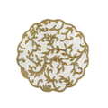 Classic Floral Motif Beaded Placemat - White/Gold