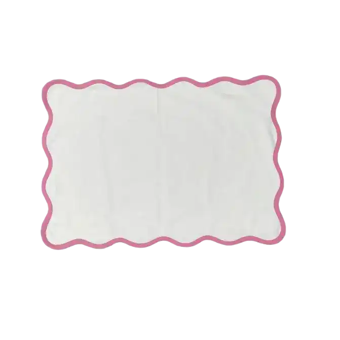 Classic Solid Scalloped Cotton Placemats