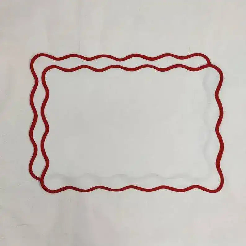 Classic Solid Scalloped Cotton Placemats