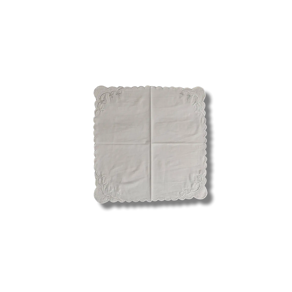 Classic White Embroidered Cotton Napkins