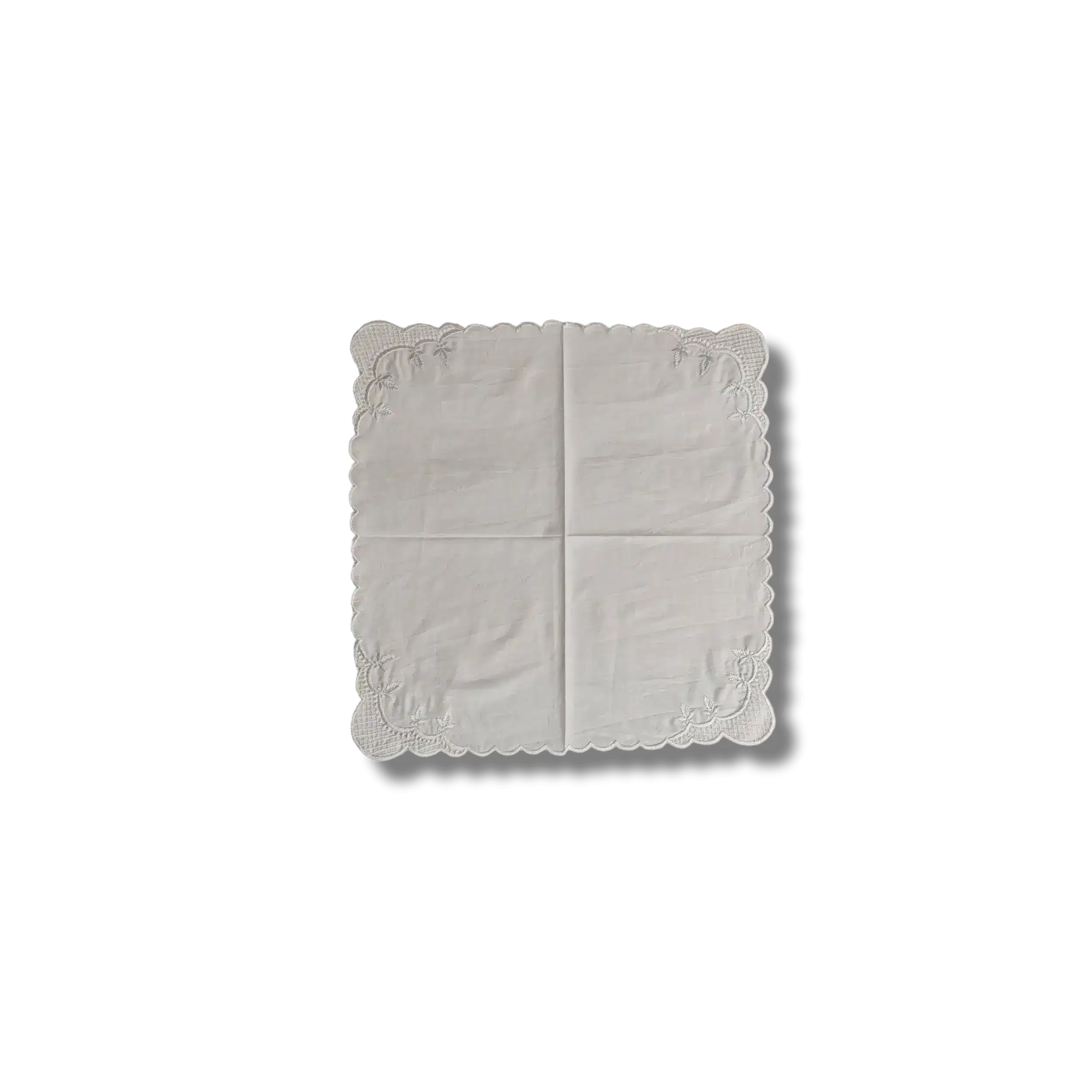 Classic White Embroidered Cotton Napkins