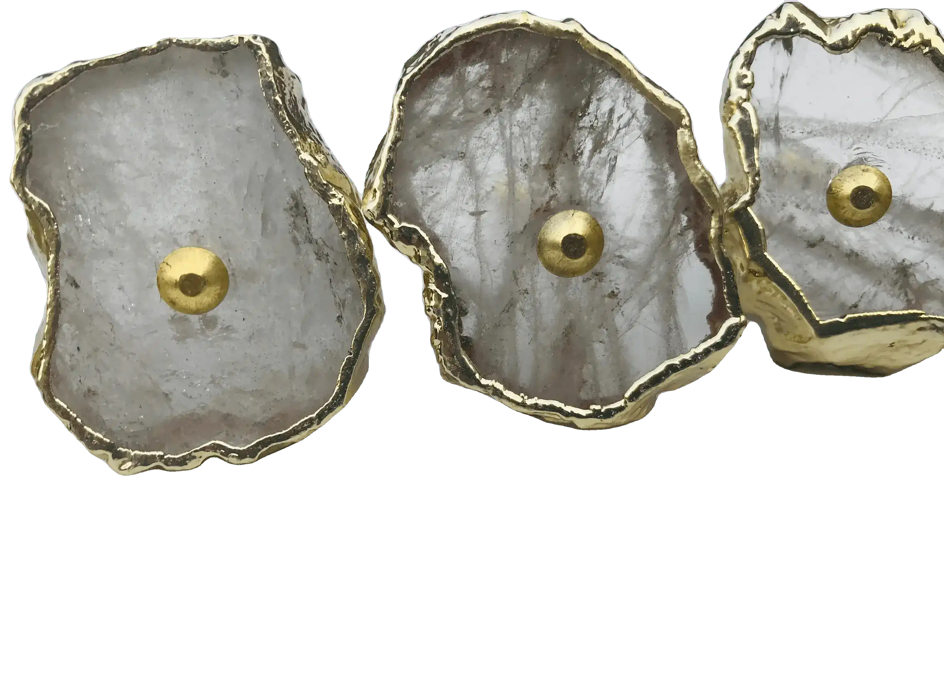 Clear Quartz Agate Cabinet Door Pull Handle - Set of 6