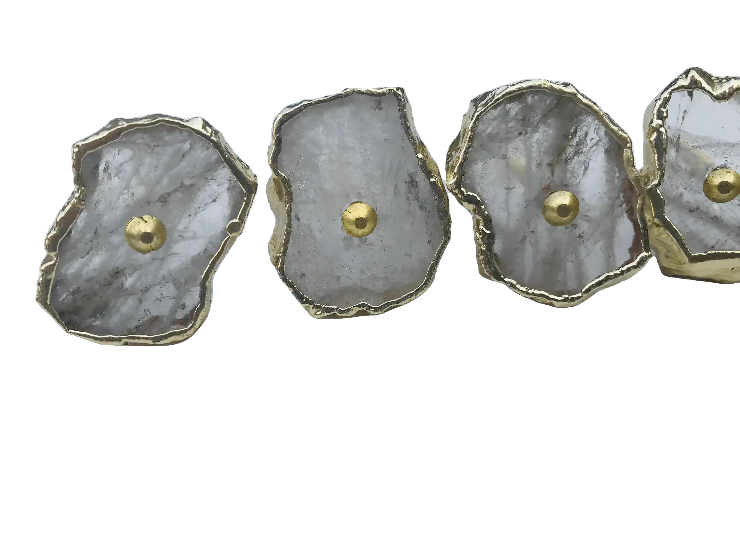 Clear Quartz Agate Cabinet Door Pull Handle - Set of 6