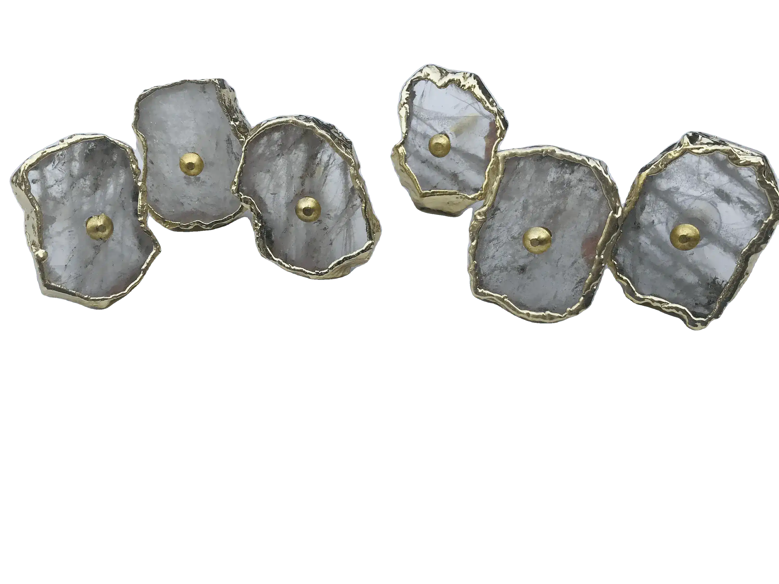 Clear Quartz Agate Cabinet Door Pull Handle - Set of 6