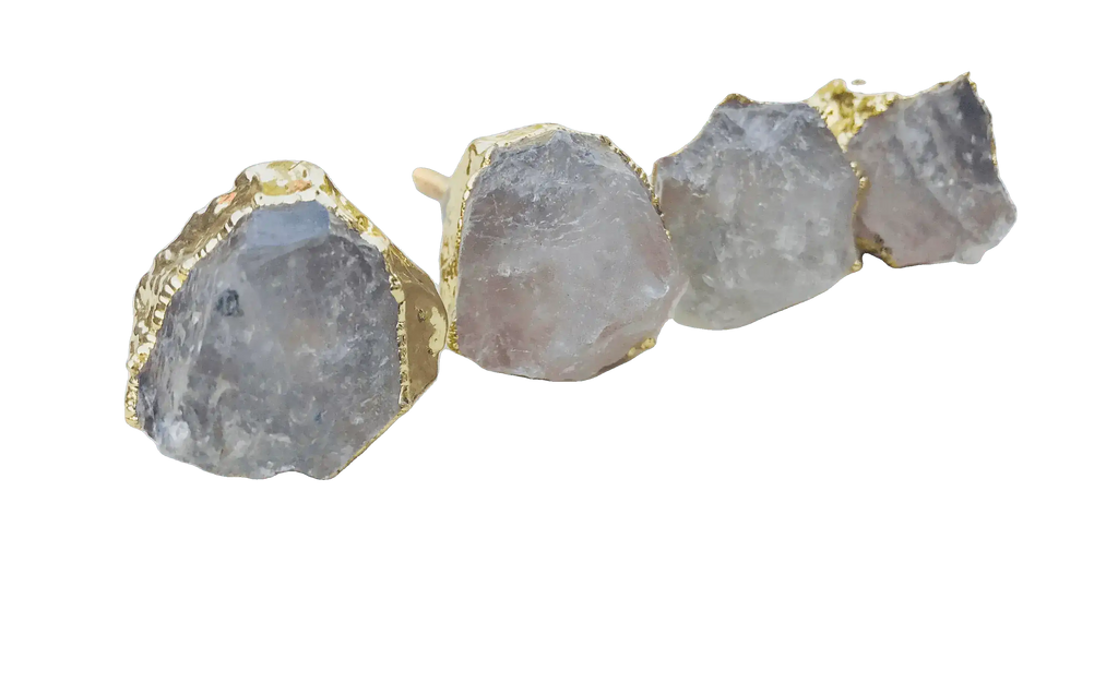 Clear Quartz Cabinet Door Pull Handle - Set of 6