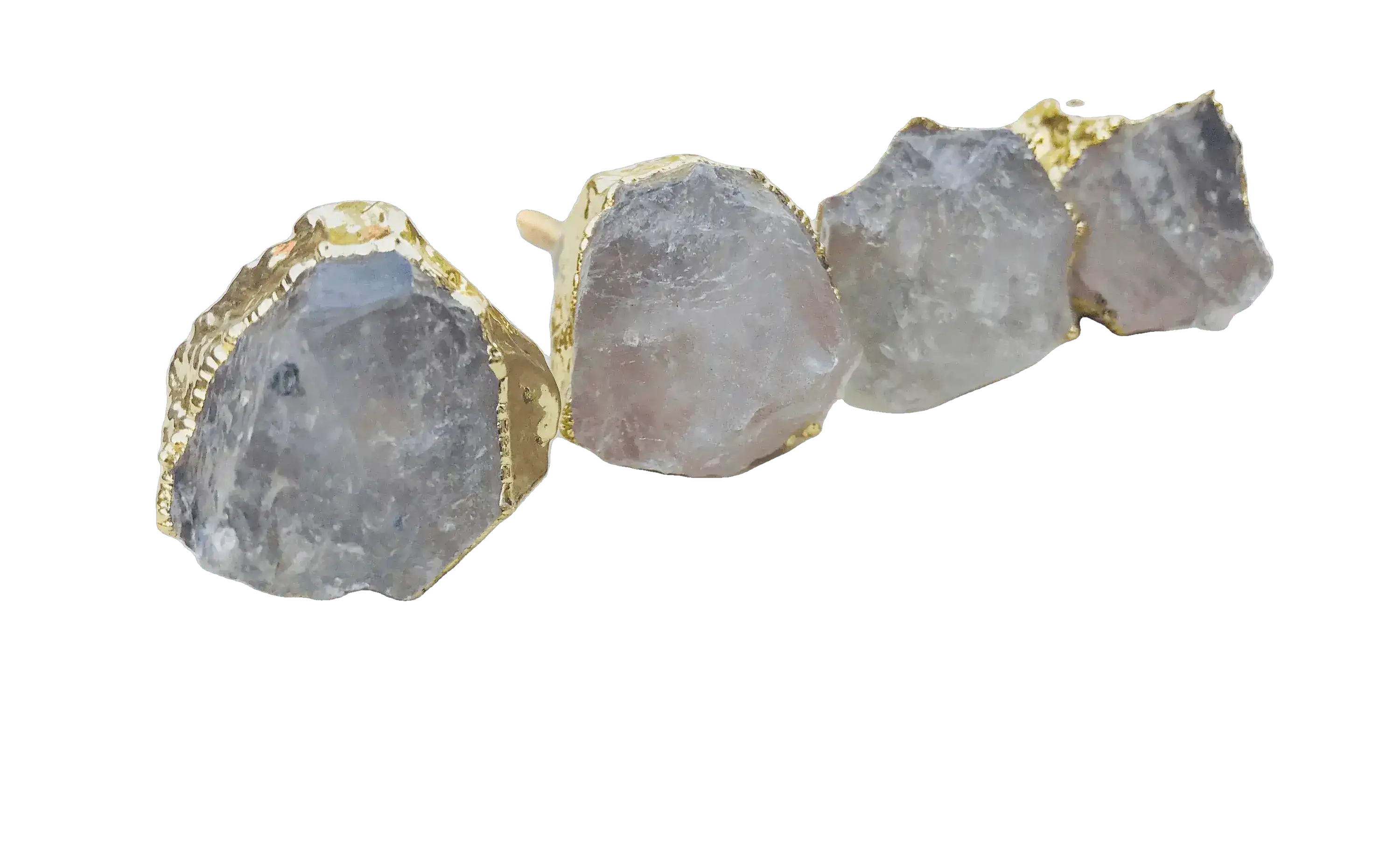 Clear Quartz Cabinet Door Pull Handle - Set of 6